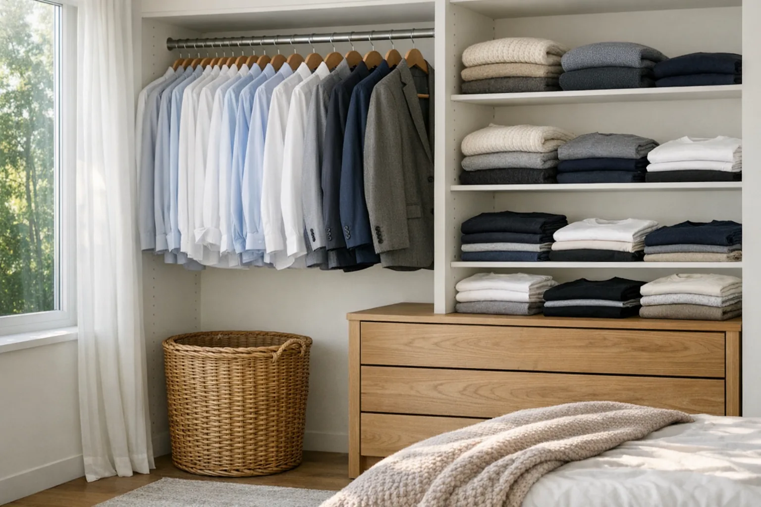 Które ubrania składać, a które lepiej wieszać w szafie